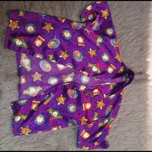 ISO Garfield purple silk button up